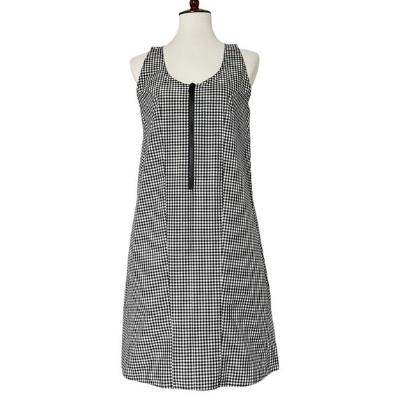 Michael Kors Collection Black & White Sleeveless Checkered Midi Dress Size 10 - Picture 1 of 9